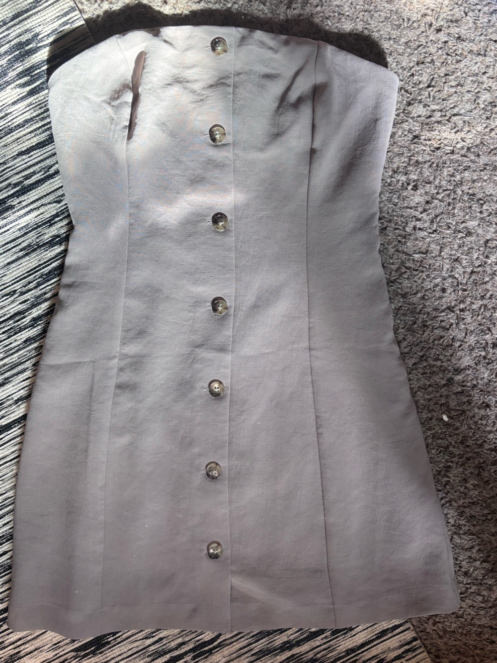 Aritzia Button-Front Pencil Skirt in Light Gray